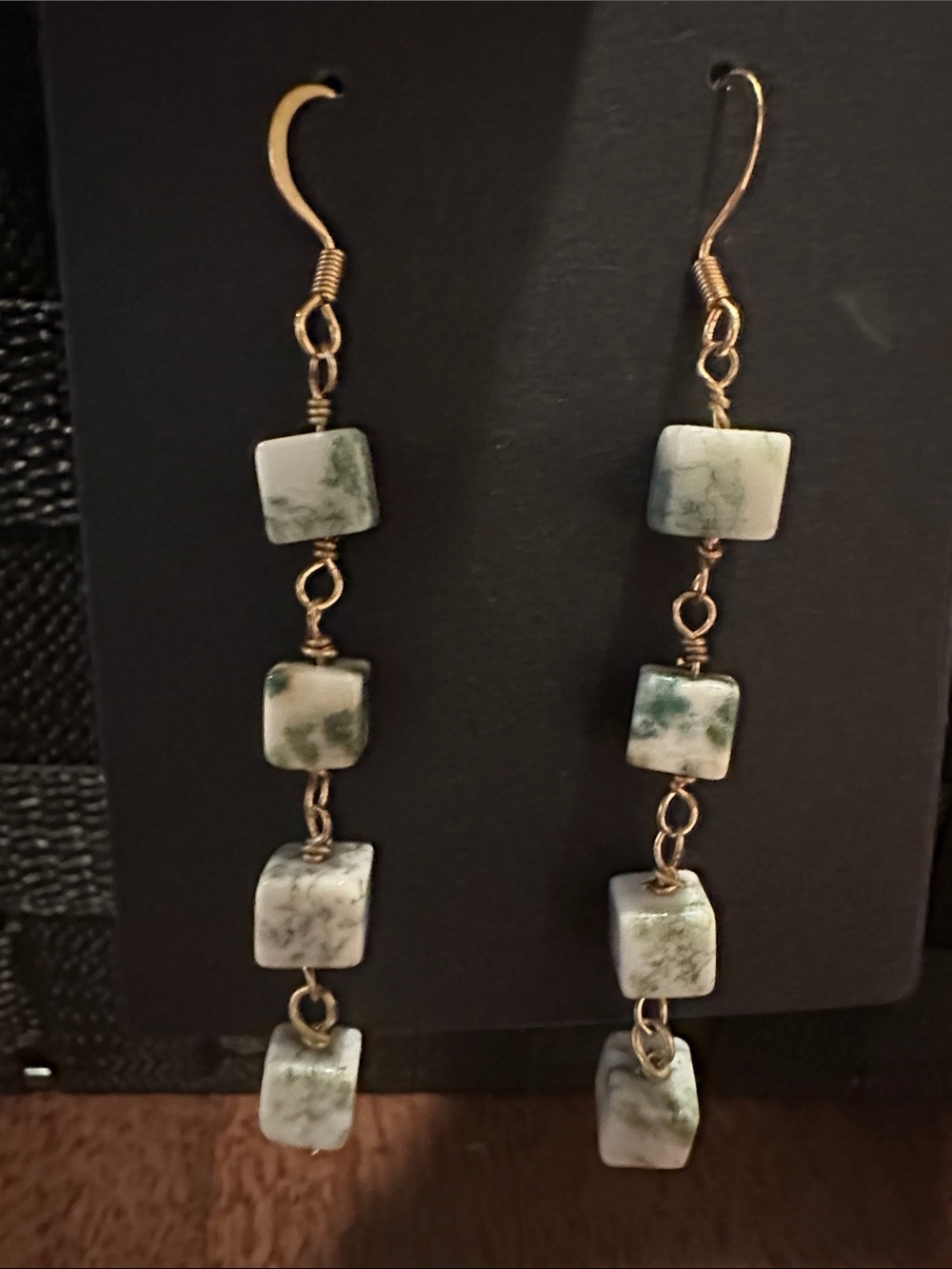 Handcrafted Green Jasper Drop Earrings